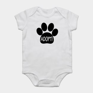 Adopt with Paw Print Baby Bodysuit